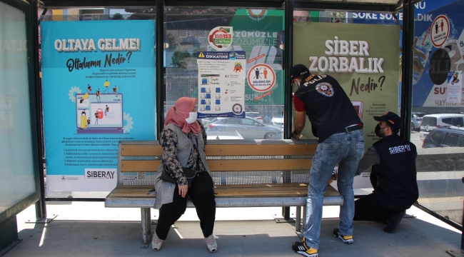 Amasya polisinden siber suçlarla mücadele için afişli bilgilendirme