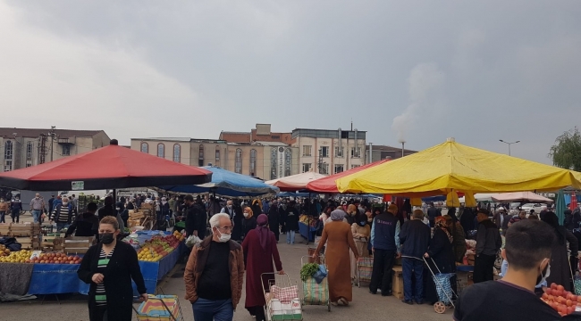 Bursa'da pazar yerleri havadan görüntülendi