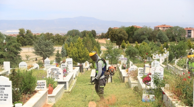 Büyükşehir mezarlıklarda bakım ve temizlik yapıyor