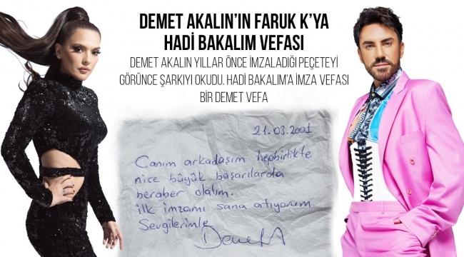 Demet Akalın'dan Faruk K.'ya "Hadi Bakalım" vefası