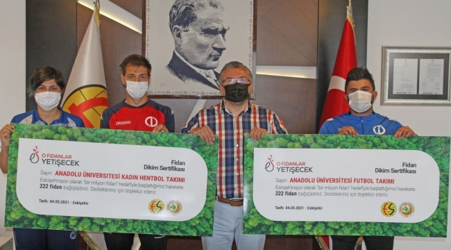 Eskişehirspor'un fidan kampanyasına destekler devam ediyor