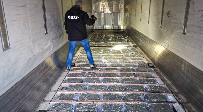 Karnabahar tırında 1 milyon euroluk marihuana ele geçirildi