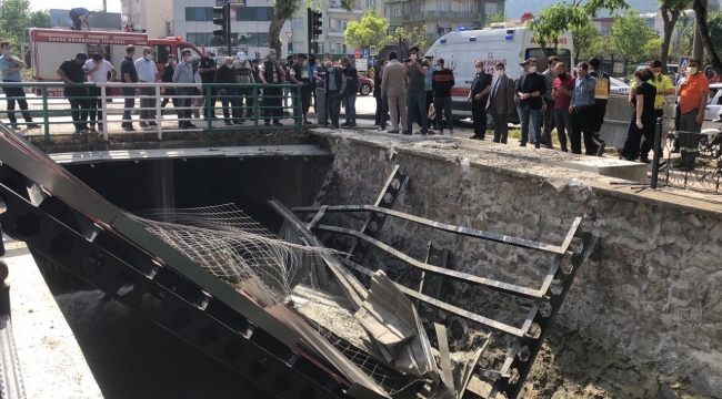 Köprüdeki inşaat çöktü: 3 yaralı