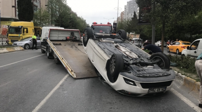 Nöbetten dönen doktorun aracı takla attı