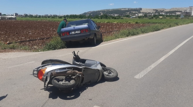 Otomobil motosiklete çarptı: 1 yaralı