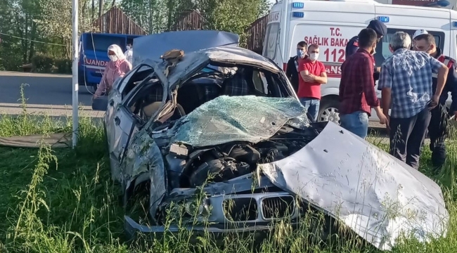 Samsun'da otomobil kamyonetle çarpıştı: 2 yaralı
