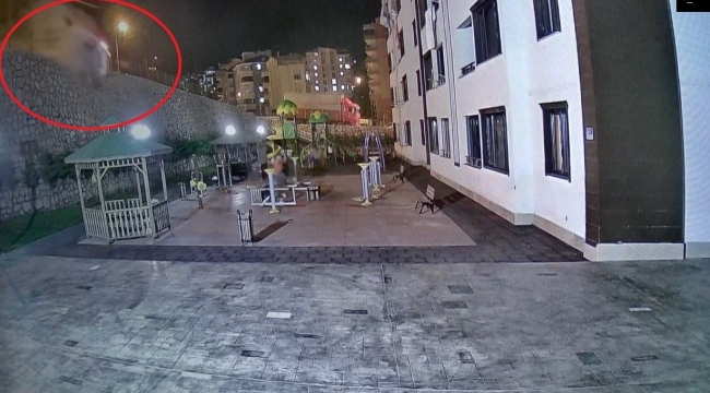 Tokat'ta otomobil site bahçesine uçtu, o anlar güvenlik kameralarına yansıdı