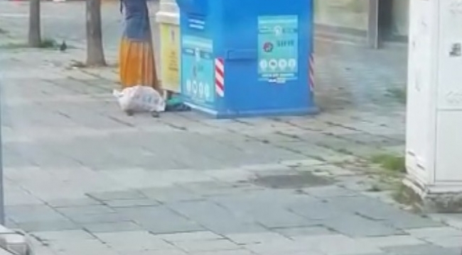 Tuzla'da giysi kumbarasındaki akıl almaz görüntü kamerada