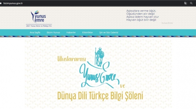 Yunus Emre ve Türkçe Yılı'na özel web sitesi kuruldu