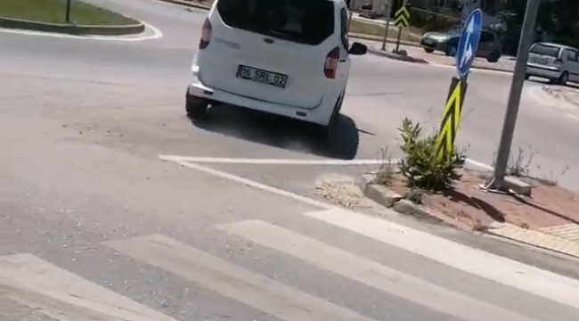 Bursa'da çalıntı araçla drift yaptı... O anlar kamerada