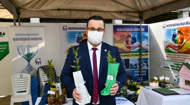 Dünya Çölleşme Gününde fidan dağıtıldı