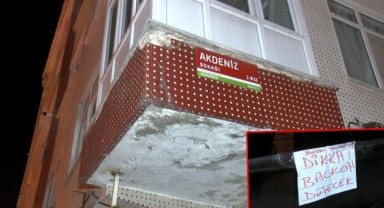 Güngören'de balkonun çökme riski nedeniyle kaldırım kapatıldı