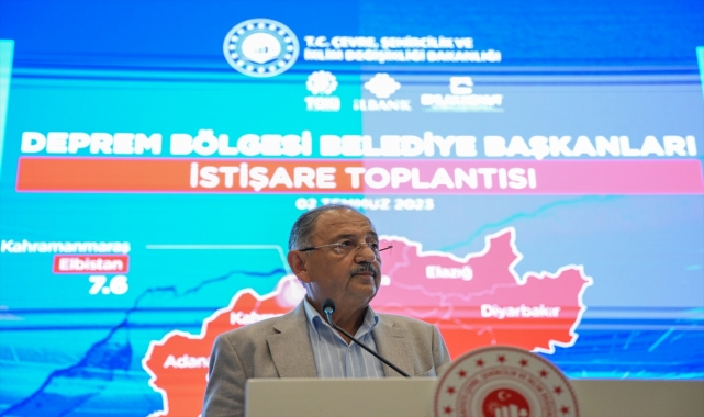 Bakan Özhaseki, Deprem Bölgesi Belediye Başkanları İstişare Toplantısı'nda konuştu: