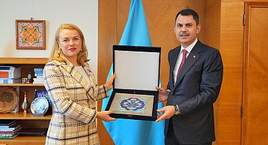 Bakan Kurum, UNECE İcra Direktörü Tatiana Molcean ile görüştü