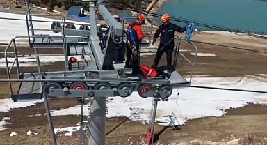 Ergan Dağı'nda teleferik kurtarma tatbikatı