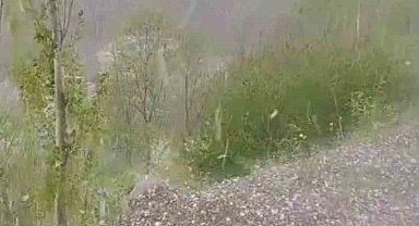 Erzurum'da ceviz büyüklüğünde dolu yağdı