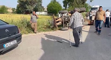 Kırıkhan'da devrilen traktör sürücüsü yaralandı