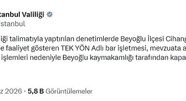 Beyoğlu'nda bir bar işletmesi mühürlendi