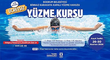 Bodrum Belediyesinden çocuklara ücretsiz yüzme kursu