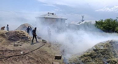 Erciş'te 20 ton saman yandı