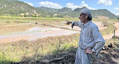 Karabük'te yaka seli çeltik tarlalarını vurdu