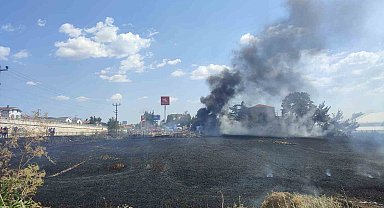 Keşan'da buğday tarlasında çıkan yangın akaryakıt istasyonuna sıçramadan söndürüldü