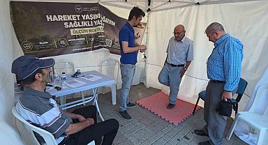 Kütahya'da "Hareket yaşını öğren, sağlıklı yaşa" kampanyası için oluşturulan ölçüm noktası ilgi görüyor