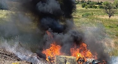 Kütahya'da takla atan otomobil alev aldı: 5 yaralı