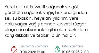 Meteoroloji Denizli için yerel kuvvetli sağanak ve dolu uyarısı yaptı