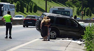 Samandıra-Kartal Bağlantı Yolu'nda trafik kazası: Cip yan yattı