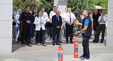 Valilikte yangın tatbikatı