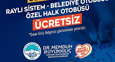 YKS adaylarına ulaşım ücretsiz