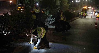 150 kişilik ekiple Emin Anter Bulvarı'nda gece mesaisi