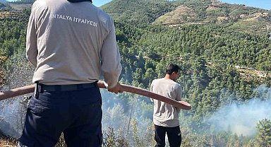 Alanya'da orman yangını sebebiyle 45 ev tedbir amaçlı tahliye edildi