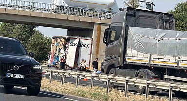 Arıza yapan kamyonete çarpıp kaçtı: 1 yaralı