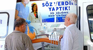 Aydın Büyükşehir Belediyesi Mobil Ağız ve Diş Sağlığı Klinikleri'ne vatandaşlardan yoğun ilgi