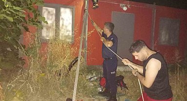 Balıkesir'de kuyuya düşen yavru kedi kurtarıldı