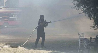 Bodrum'da personel lojmanında yangın
