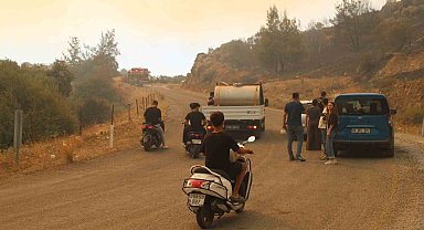 Çine'de alevlere karşı omuz omuza mücadele
