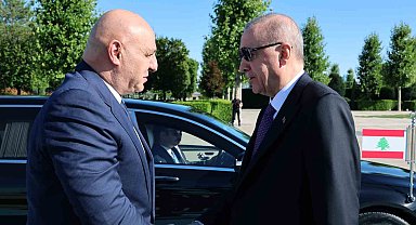Cumhurbaşkanı Erdoğan, Lübnan Cumhurbaşkanı Avn'i törenle karşıladı
