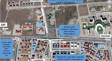 Dadaşkent-Yıldızkent bağlantısını sağlayan dönel kavşağa geçici düzenleme geldi