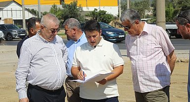 Edremit'te trafiği rahatlatacak yan yol çalışması
