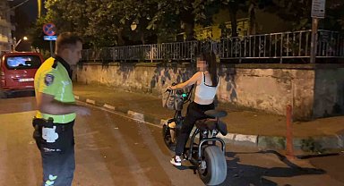 Elektrikli bisiklet sürücüsü alkollü çıktı, "Eve gidiyordum" dedi