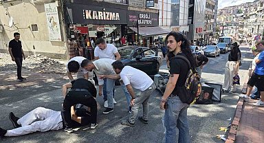 Ereğli'de motosikletin çarptığı yaya yaralandı