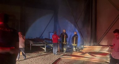 Erzincan'da kereste dükkânında yangın