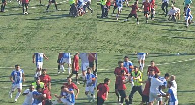 Futbol maçındaki kavga kameraya yansıdı
