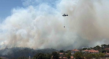 Gömeç'te başlayan orman yangını 24 saattir sürüyor