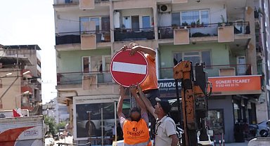 İncirliova'da trafik akış yönü değişti