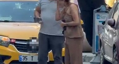 İzmir'de taksici ile vatandaş arasındaki 'güzergah' kavgası kamerada