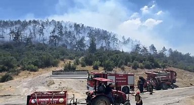 Kepsut'ta yangınla mücadele sürüyor